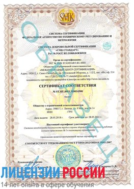 Образец сертификата соответствия Валуйки Сертификат OHSAS 18001